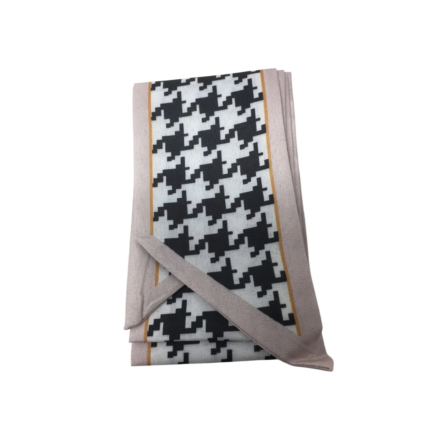 Houndstooth Print Skinny Purse Scarf (Black, White and Pink) - A+ Stuff - Scarf - A+ Stuff