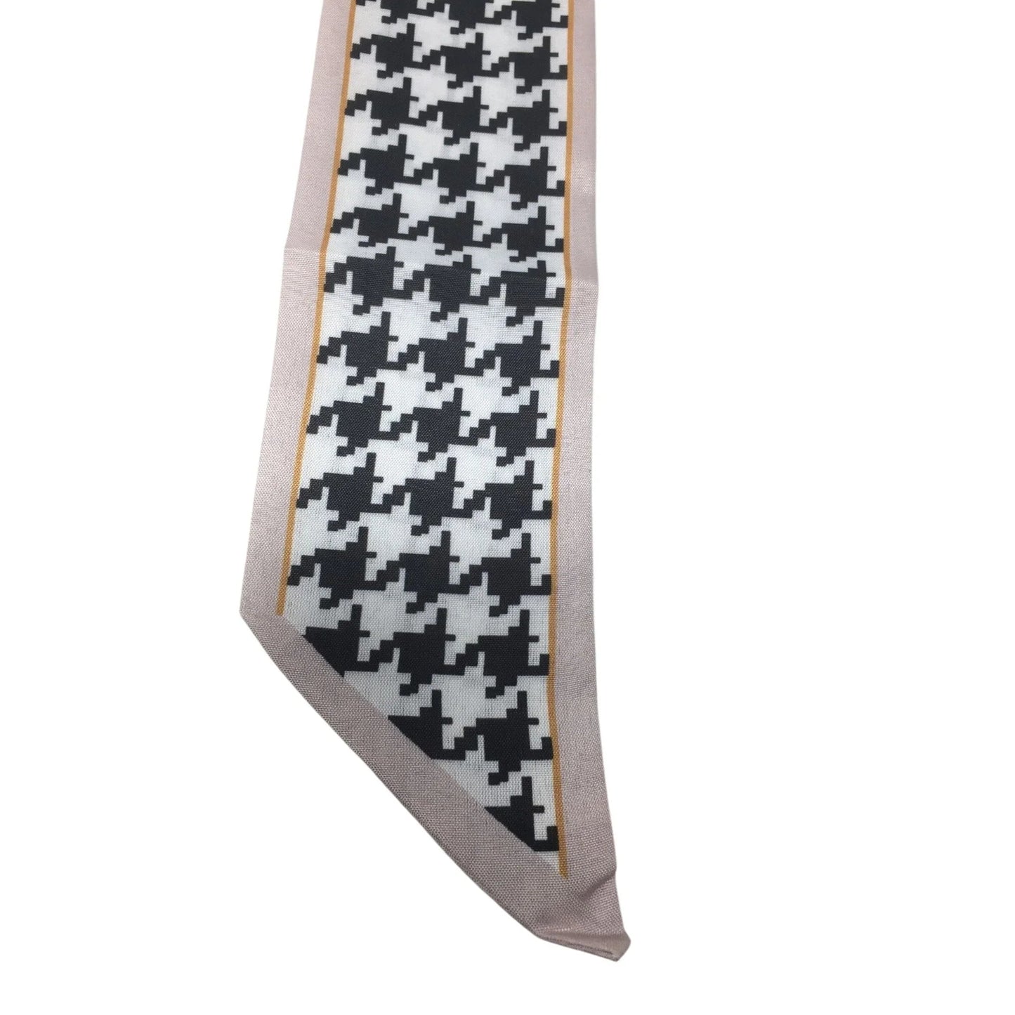 Houndstooth Print Skinny Purse Scarf (Black, White and Pink) - A+ Stuff - Scarf - A+ Stuff