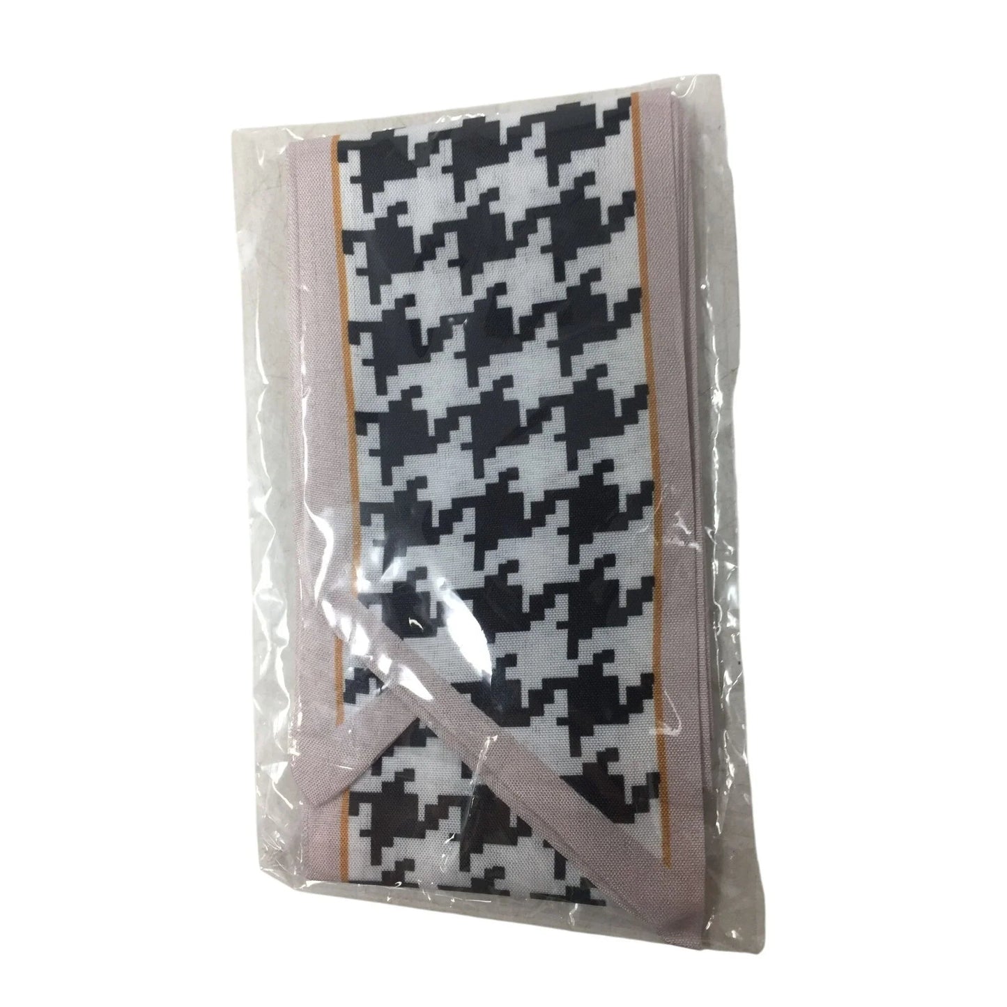 Houndstooth Print Skinny Purse Scarf (Black, White and Pink) - A+ Stuff - Scarf - A+ Stuff