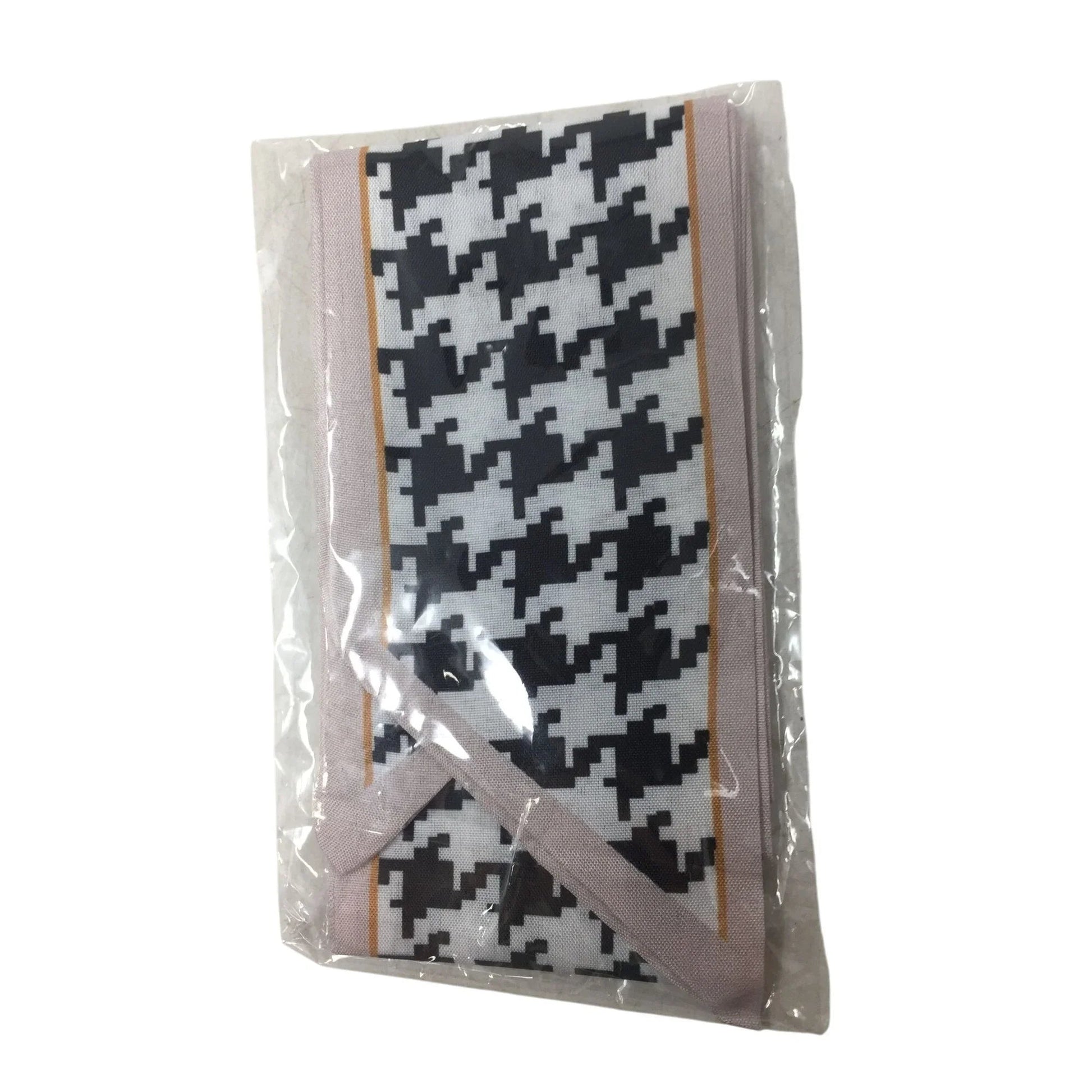 Houndstooth Print Skinny Purse Scarf (Black, White and Pink) - A+ Stuff - Scarf - A+ Stuff