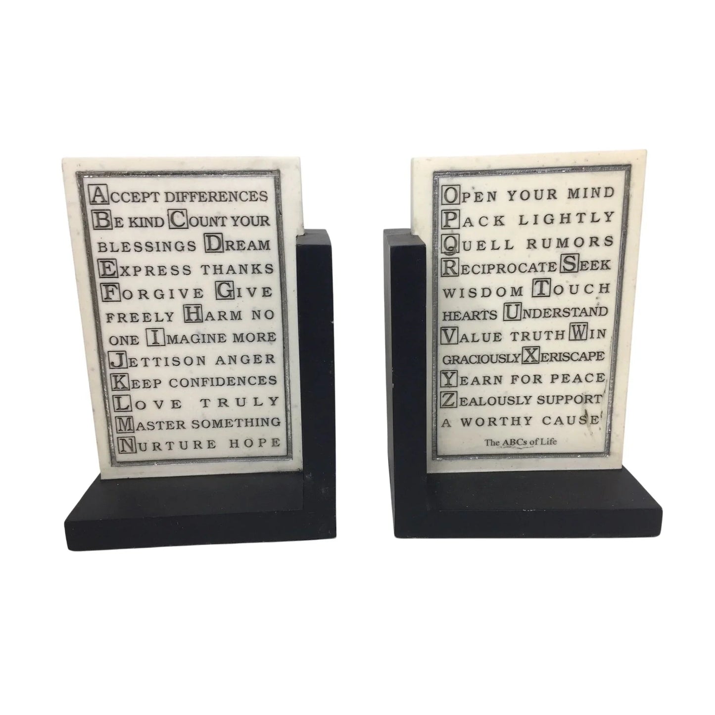 House Parts Inc Pair Of The ABC' s Of Life Bookends (2) - HOUSE PARTS, INC - Decor - A+ Stuff