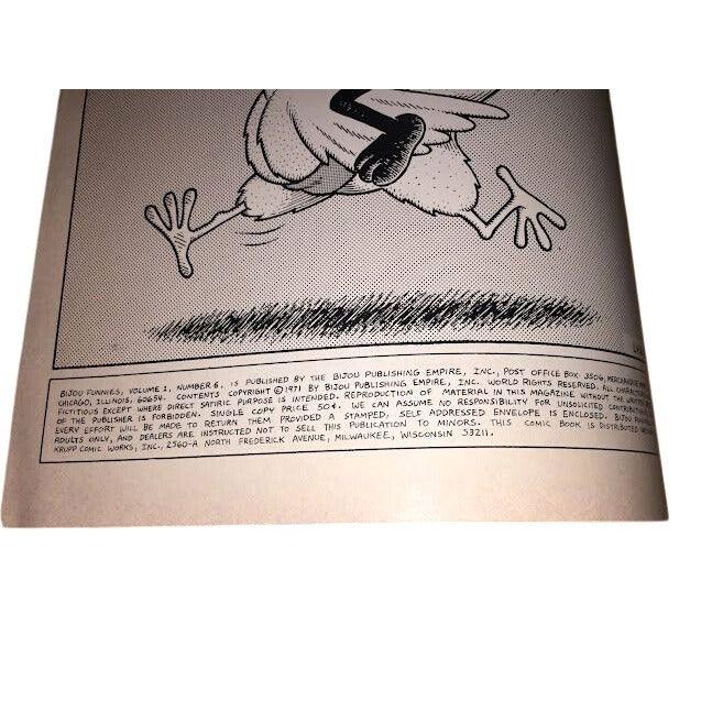 Bijou Funnies No. 6 Underground Comic Book- 1970s Bijou Funnies  A+ Stuff comic book