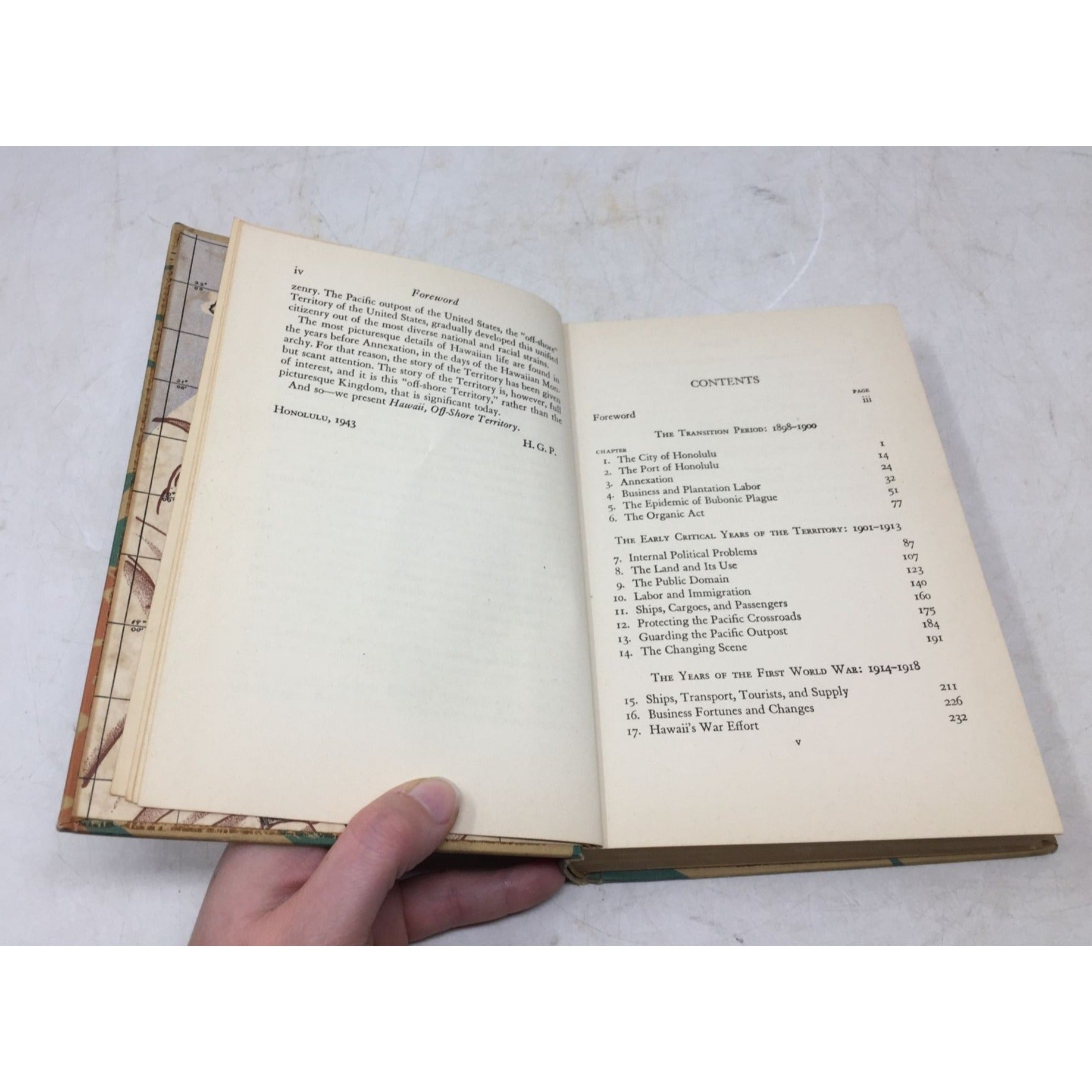 Antique Hard Cover Copy of "Hawaii, Off-Shore Territory" by Helen Gay Pratt unbranded  A+ Stuff Vintage Books