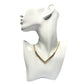Elegant 1/2 Ct Natural Diamond Chevron Evening Necklace Gold Plated Brass -  A+ Stuff Necklace
