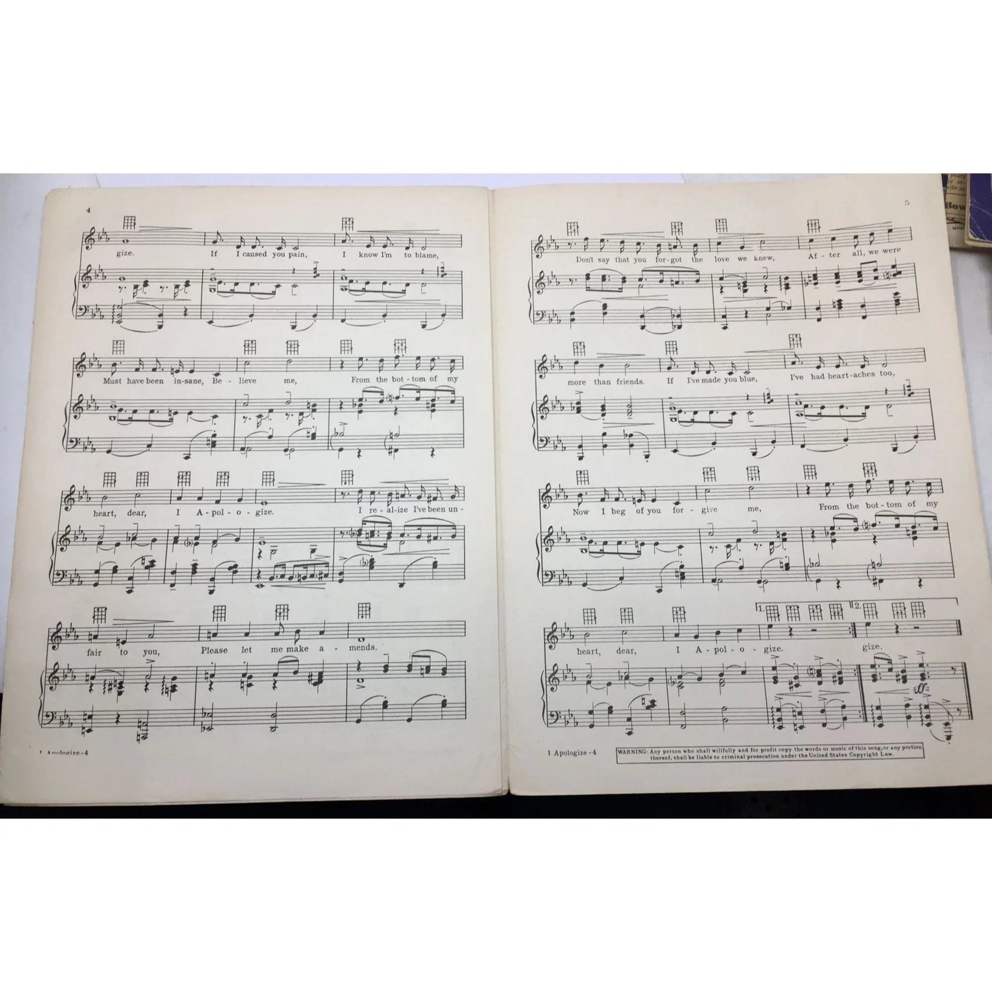 ''I APOLOGIZE'' By Al Hoffman, Al Goodhart, and Ed Nelson - A+ Stuff - SHEET MUSIC - A+ Stuff
