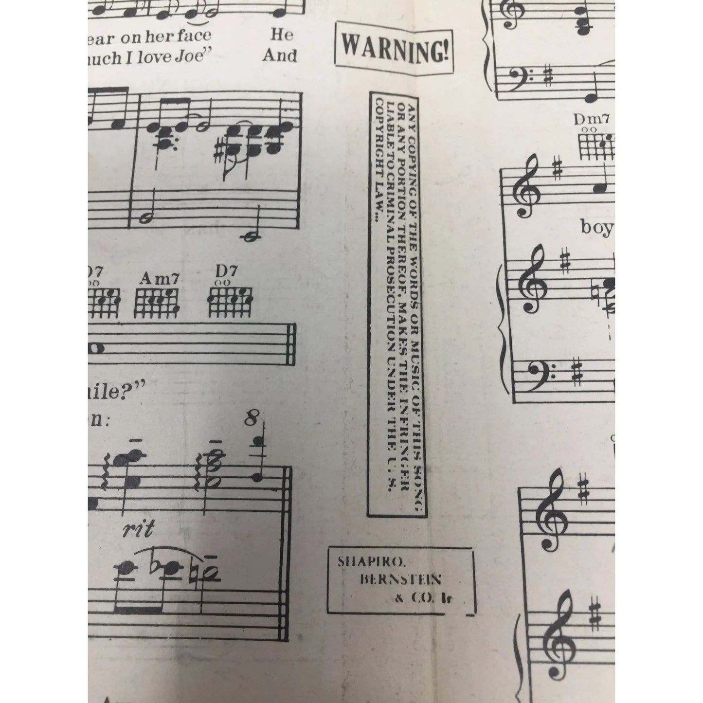 ''I Came Here To Talk For Joe'' Vintage Sheet Music - A+ Stuff - Sheet Music - A+ Stuff