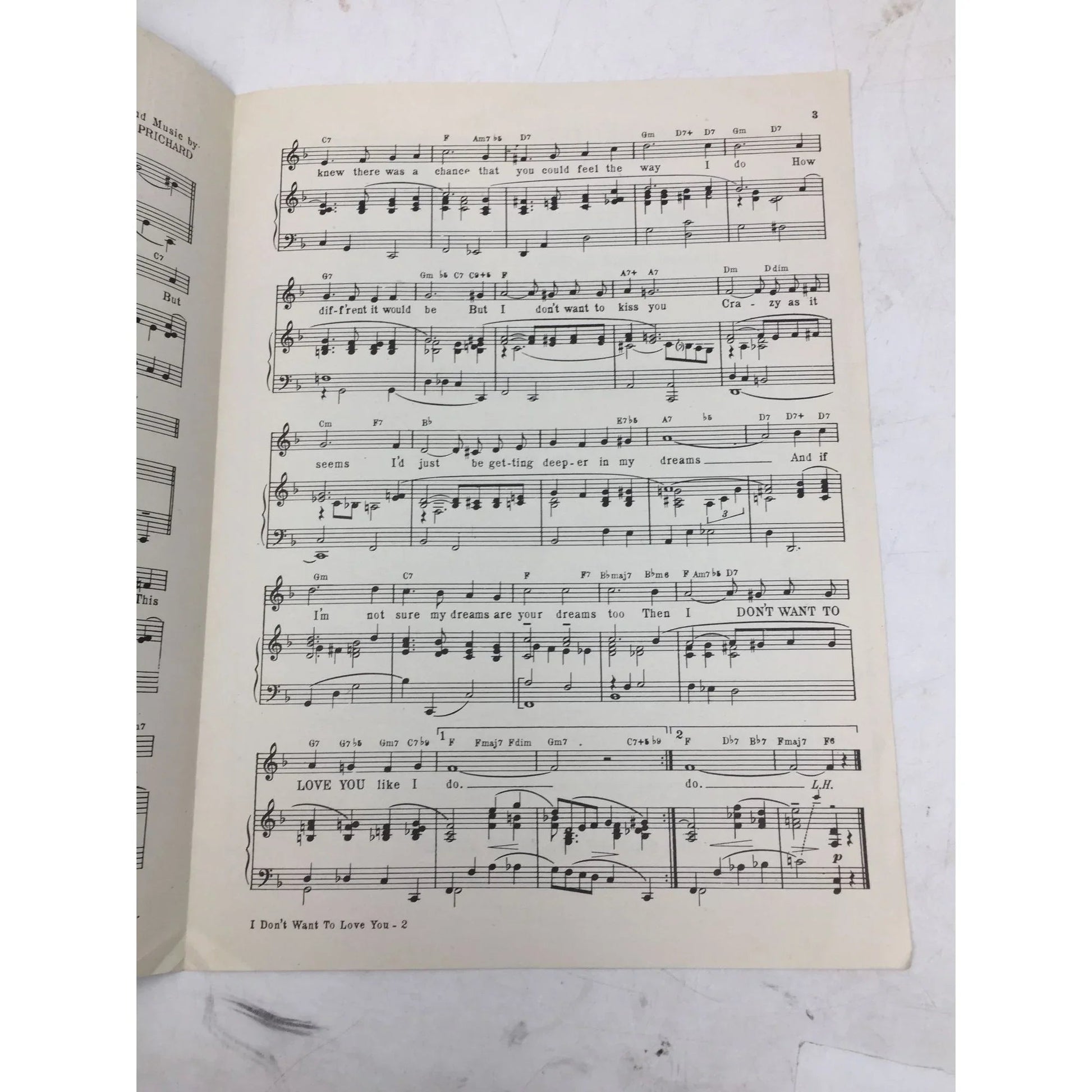 ''I Don't Want To Love You (Like I Do)'' by Henry Prichard - A+ Stuff - SHEET MUSIC - A+ Stuff