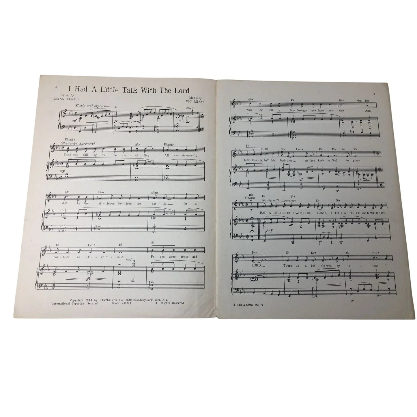 ''I Had A Little Talk With The Lord'' Vintage 1944 Sheet Music - A+ Stuff - SHEET MUSIC - A+ Stuff