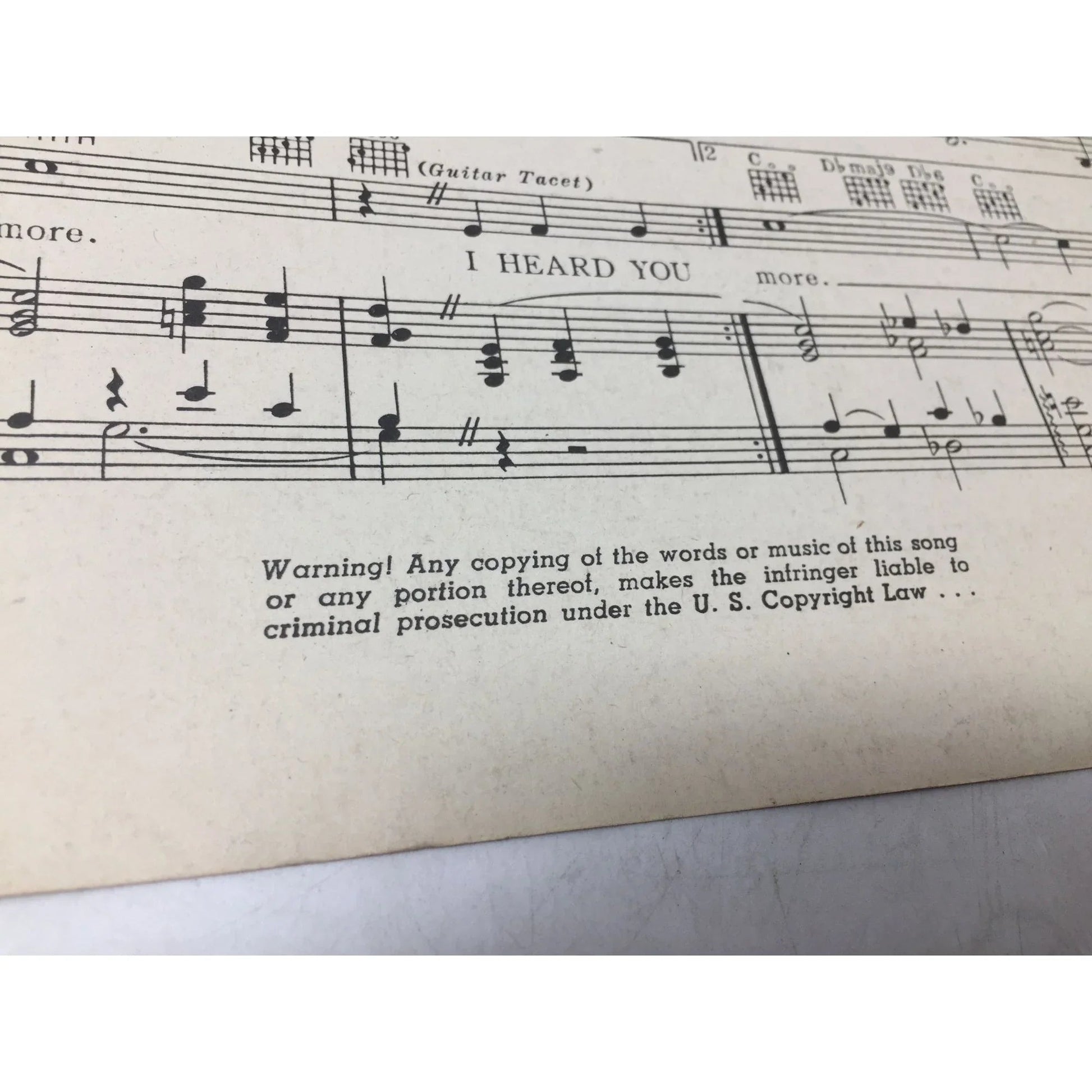 ''I Heard You Cried Last Night and So Did I'' Vintage sheet music - A+ Stuff - SHEET MUSIC - A+ Stuff
