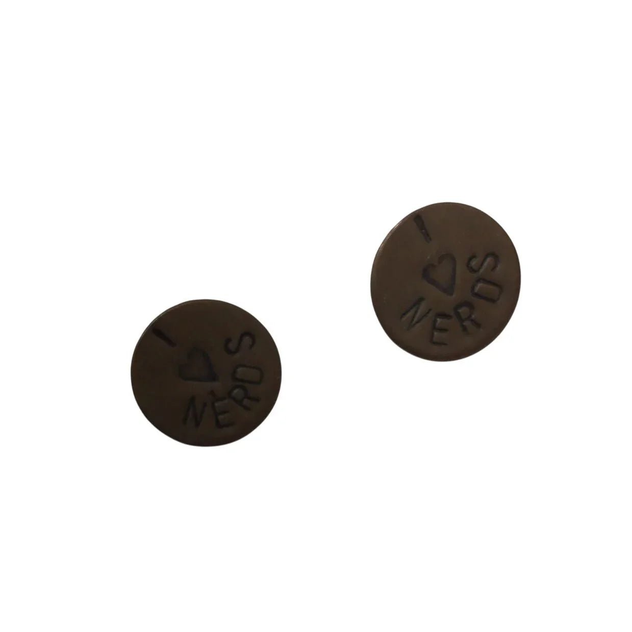 ''I love Nerds'' Women's Copper Tone Circle Stud Earrings - A+ Stuff - Earrings - A+ Stuff