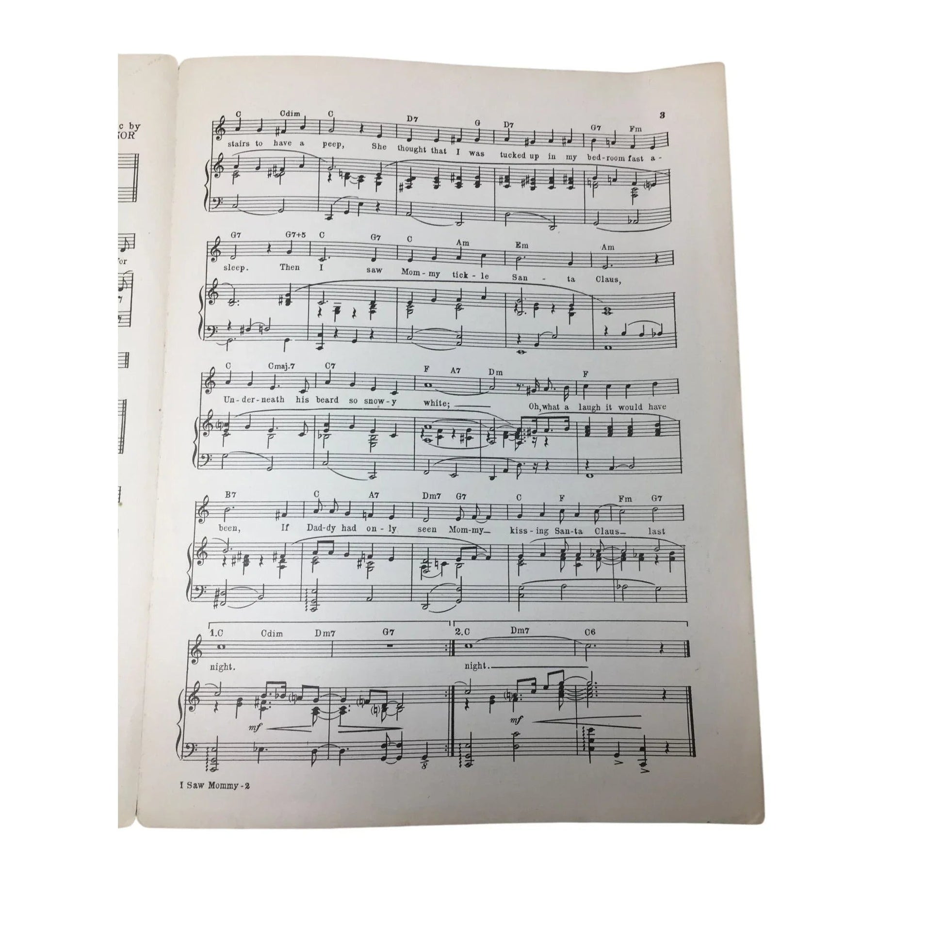''I SAW MOMMY KISSING SANTA CLAUS'' SHEET MUSIC - A+ Stuff - SHEET MUSIC - A+ Stuff
