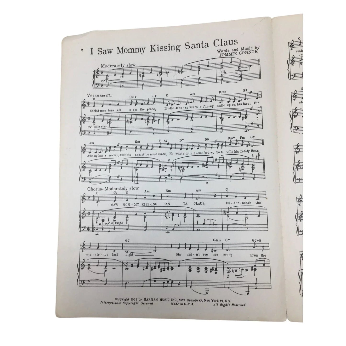 ''I SAW MOMMY KISSING SANTA CLAUS'' SHEET MUSIC - A+ Stuff - SHEET MUSIC - A+ Stuff