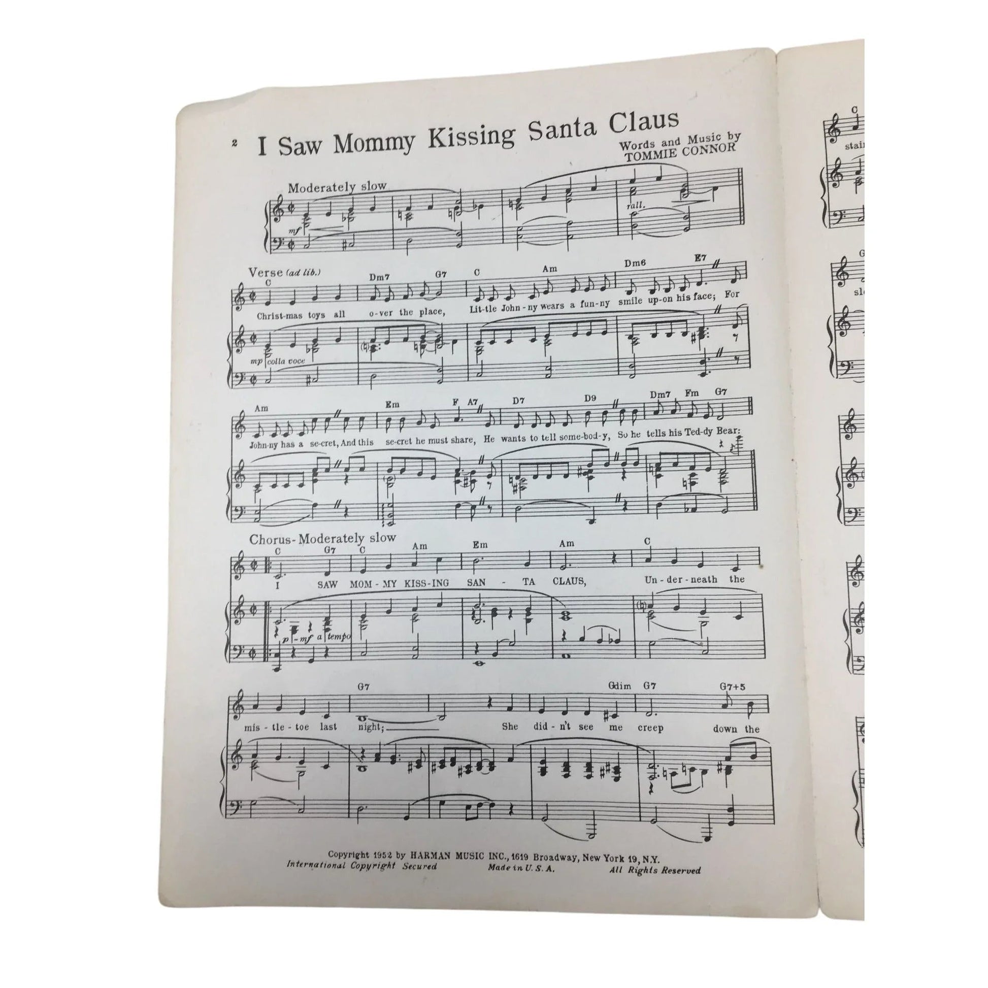 ''I SAW MOMMY KISSING SANTA CLAUS'' SHEET MUSIC - A+ Stuff - SHEET MUSIC - A+ Stuff