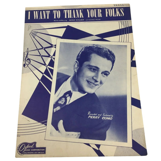 ''I WANT TO THANK YOUR FOLKS'' Vintage sheet music - A+ Stuff - SHEET MUSIC - A+ Stuff