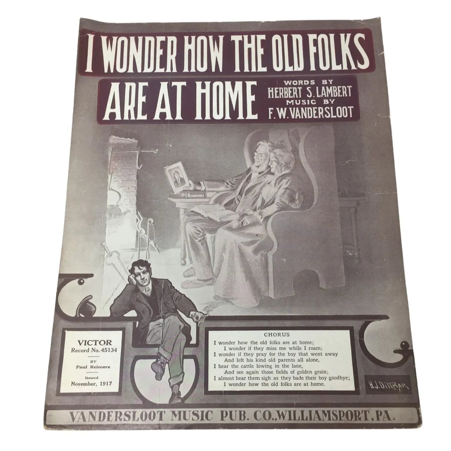 ''I Wonder How The Old Folks Are At Home'' Vintage Sheet Music Book - A+ Stuff - SHEET MUSIC - A+ Stuff