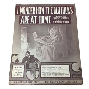 ''I Wonder How The Old Folks Are At Home'' Vintage Sheet Music Book
