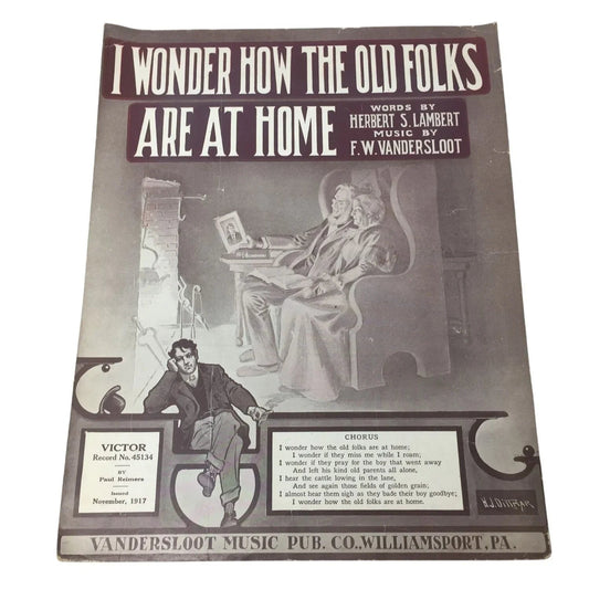 ''I Wonder How The Old Folks Are At Home'' Vintage Sheet Music Book - A+ Stuff - SHEET MUSIC - A+ Stuff