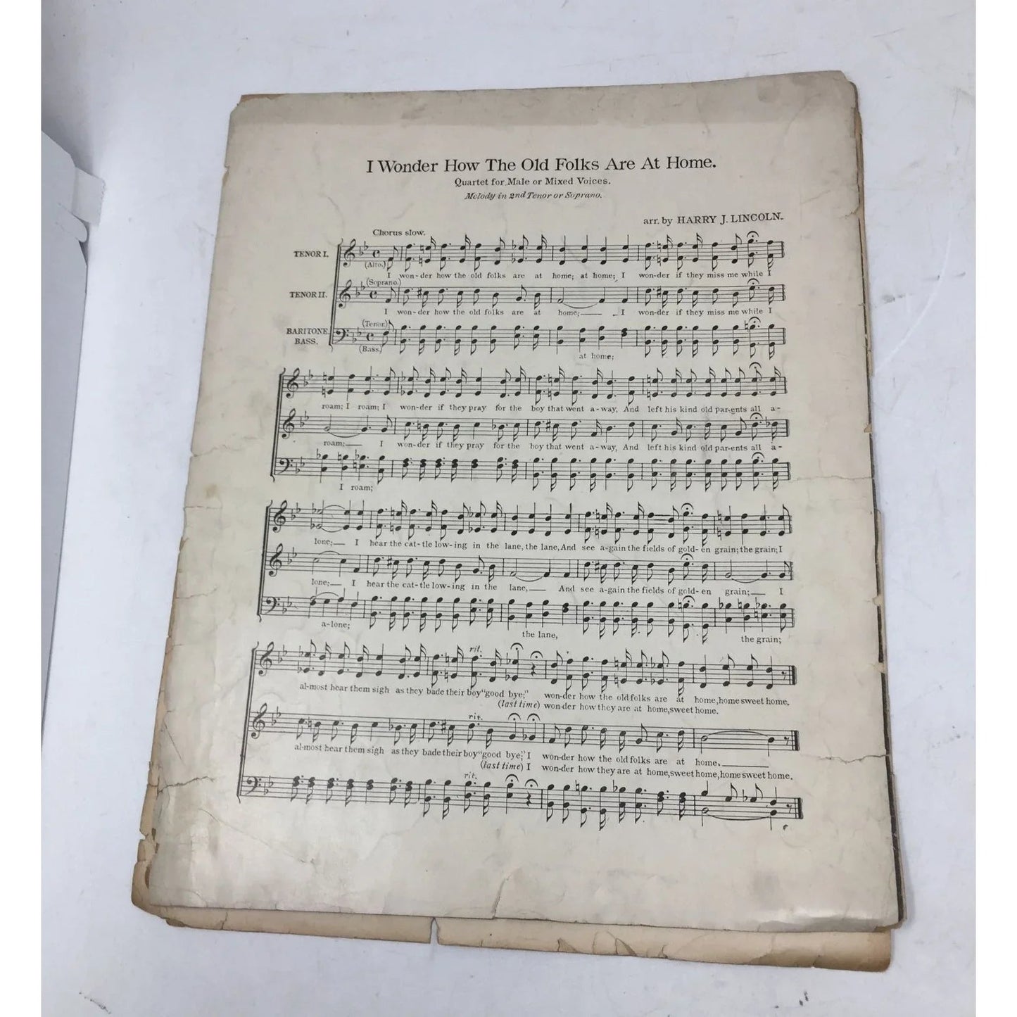 ''I Wonder How The Old Folks Are At Home'' Vintage Sheet Music Book - A+ Stuff - SHEET MUSIC - A+ Stuff