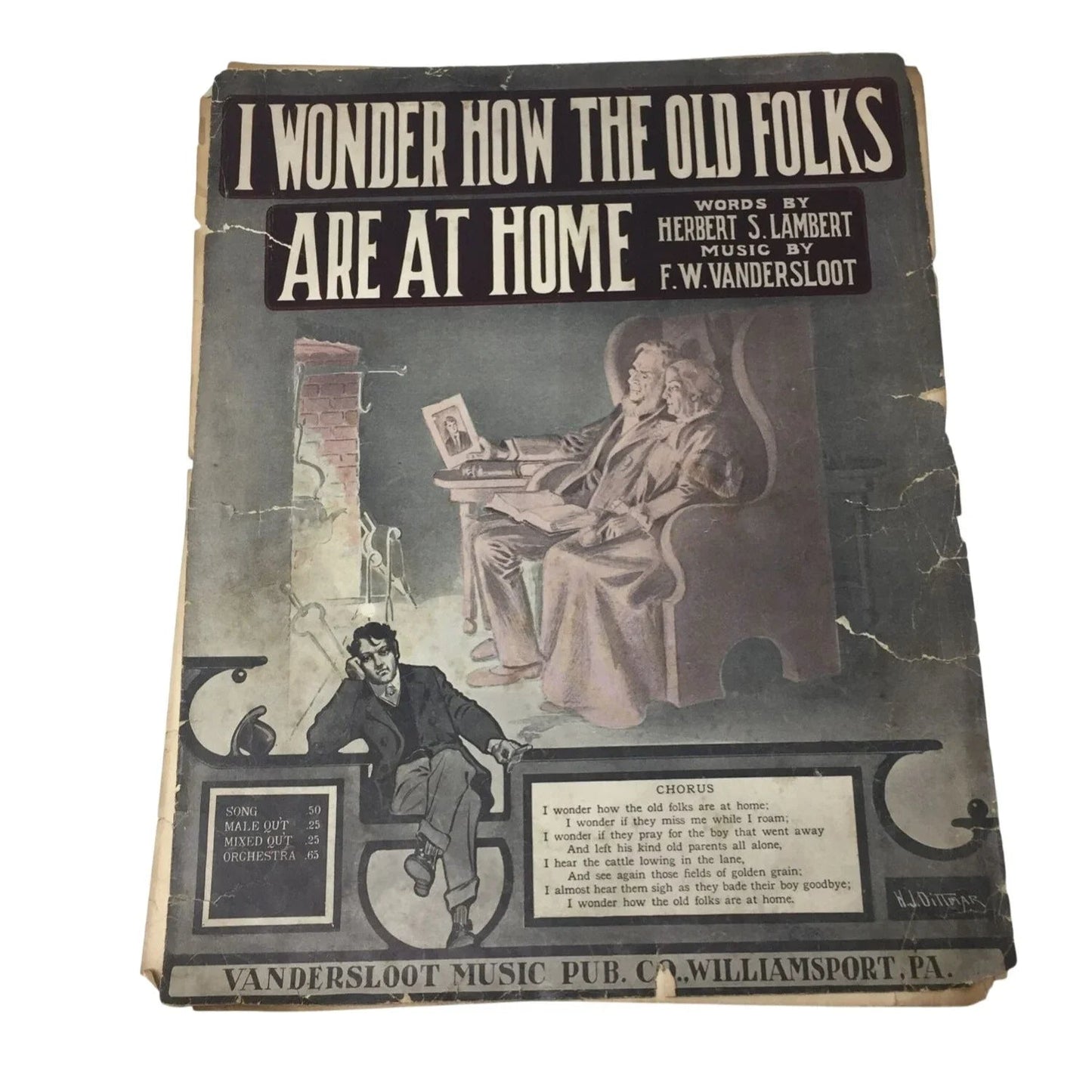''I Wonder How The Old Folks Are At Home'' Vintage Sheet Music Book - A+ Stuff - SHEET MUSIC - A+ Stuff