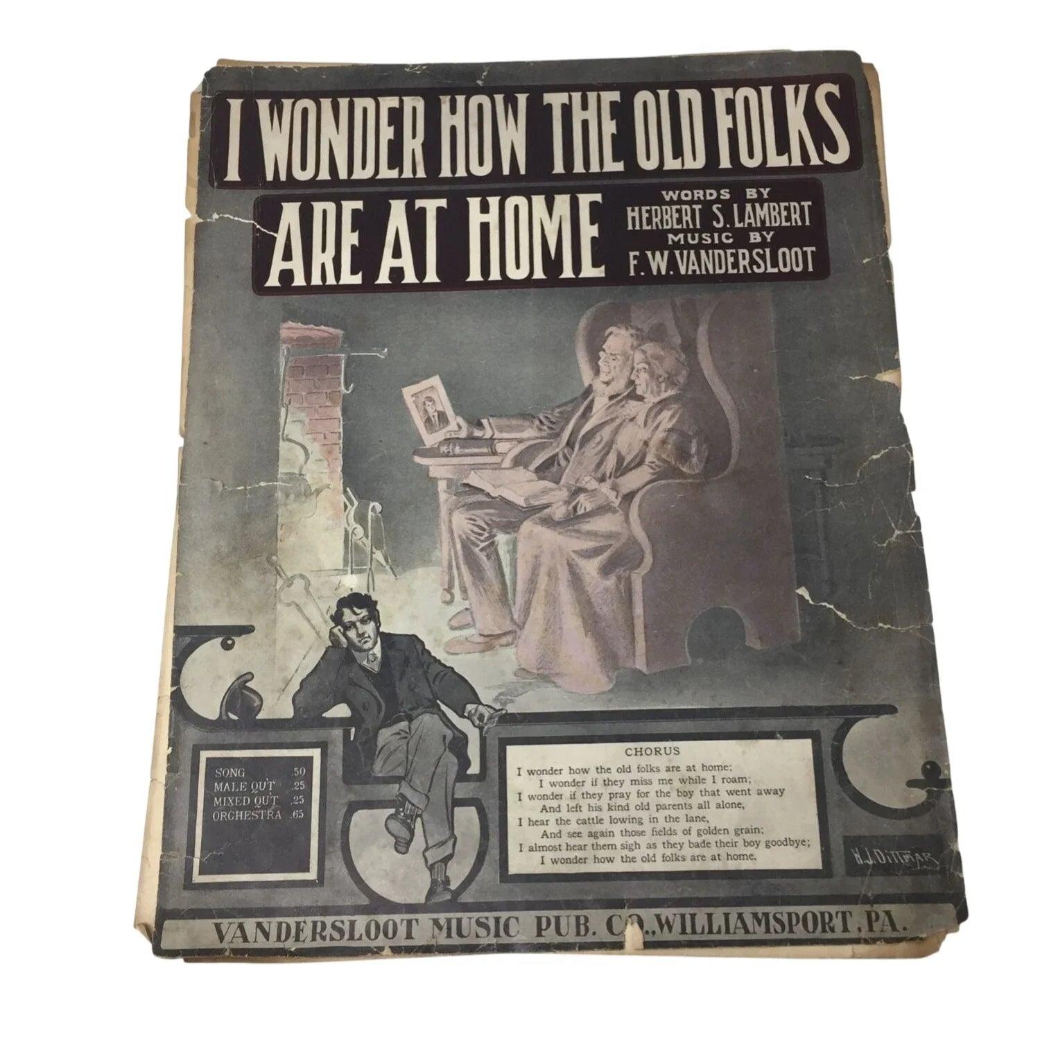''I Wonder How The Old Folks Are At Home'' Vintage Sheet Music Book - A+ Stuff - SHEET MUSIC - A+ Stuff