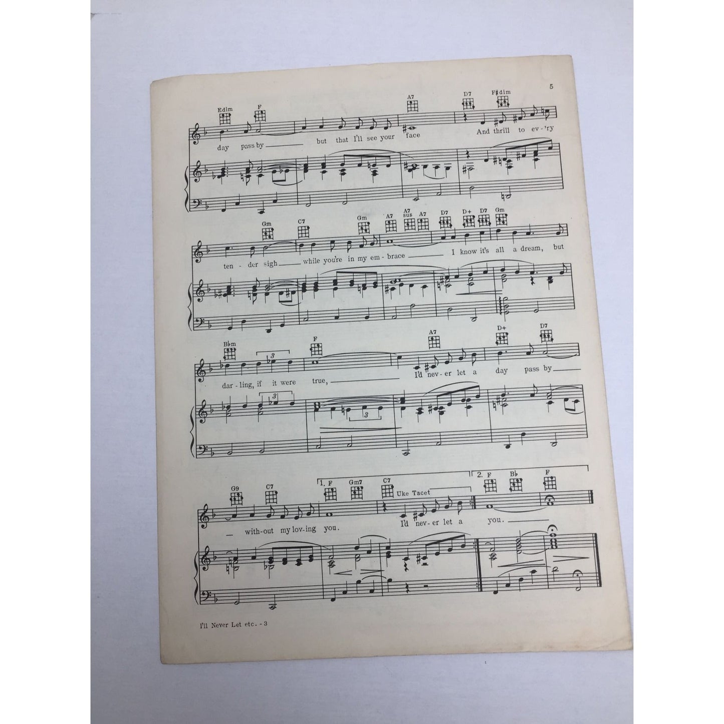 vintage sheet music for the song "I'll Never Let a Day Pass By" A+ Stuff  A+ Stuff