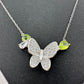 Natural Peridot Butterfly Necklace