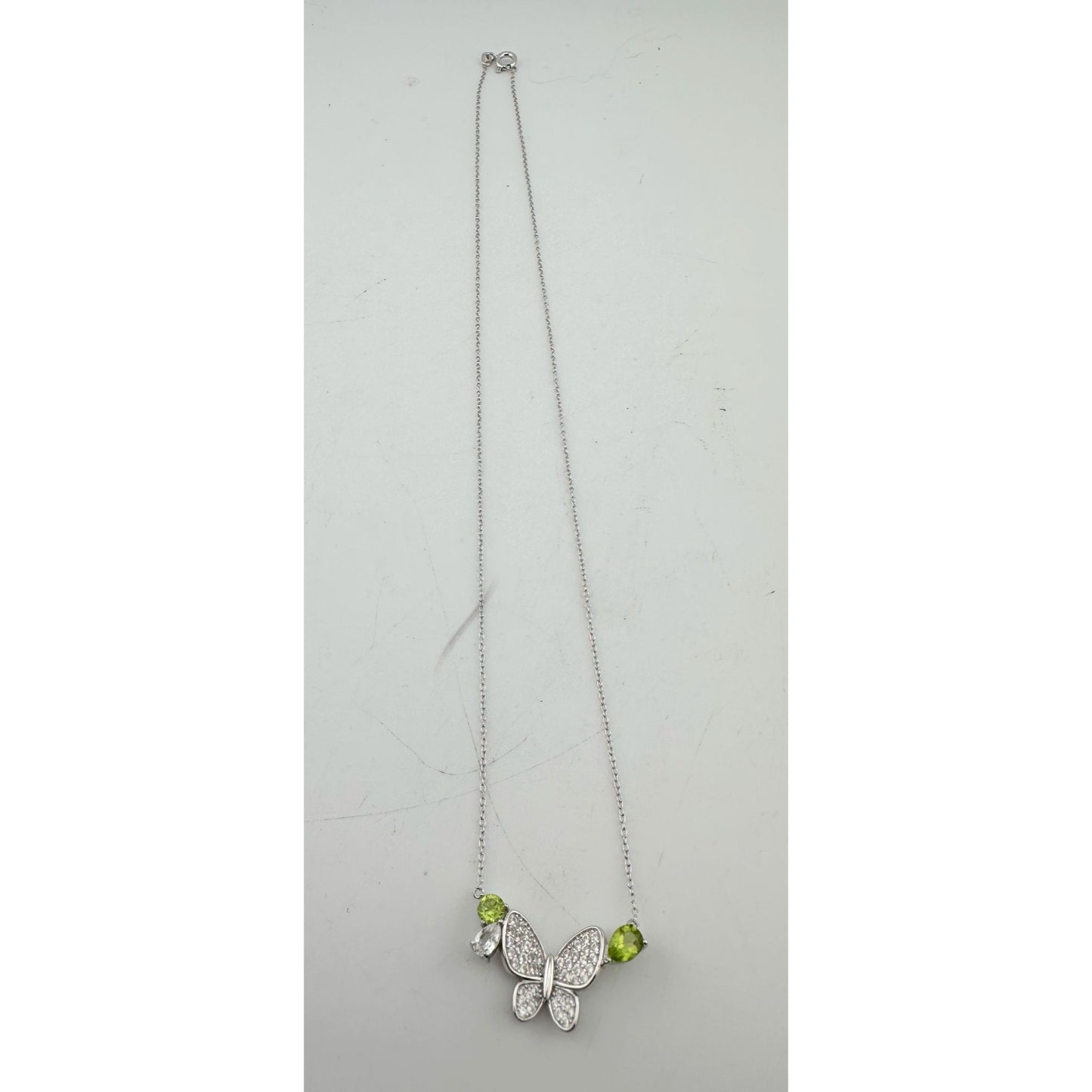 Natural Peridot Butterfly Necklace