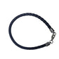 Unisex Navy Blue Braided Leather Bracelet