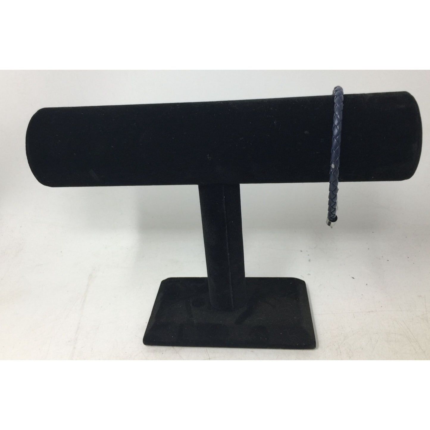 Unisex Navy Blue Braided Leather Bracelet