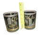 CHICAGO Tumblers SOUVENIR Gold and Black w Frosted Glass Chicago  A+ Stuff Glass