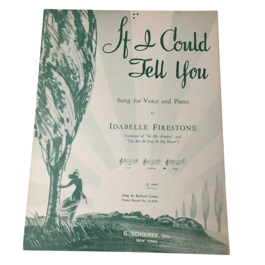 ''If I Could Tell You'' Song for Voice and Piano by Idabelle Firestone - A+ Stuff - sheet music - A+ Stuff