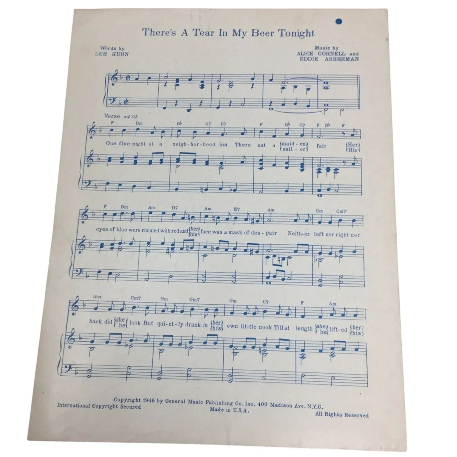 If I Had My Life to Live Over by Henry Tobias, Moe Jaffe, and Larry Vincent - A+ Stuff - SHEET MUSIC - A+ Stuff