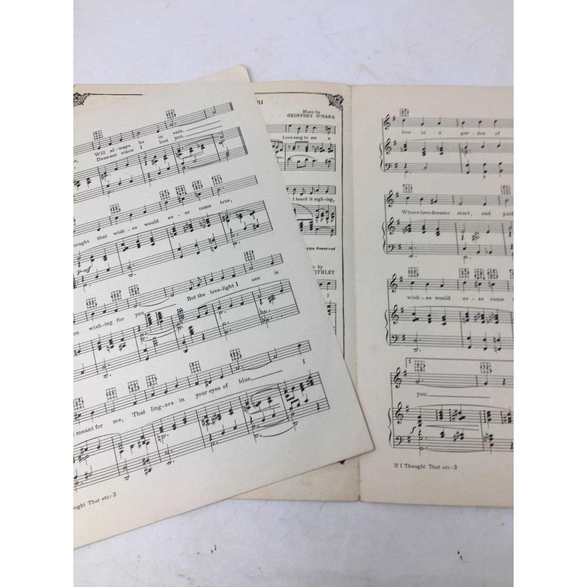''If I Thought That Wishes Would Ever Come True'' Vintage Sheet Music - A+ Stuff - SHEET MUSIC - A+ Stuff
