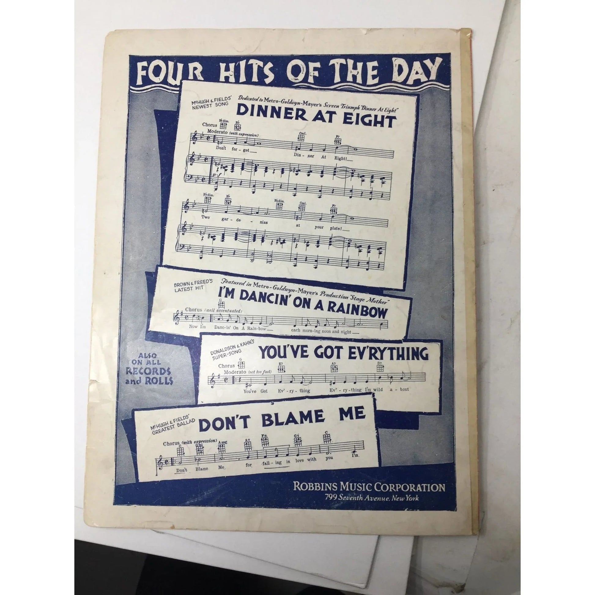 ''I'll Be Faithful'' by Ned Washington and Allie Wrubel - A+ Stuff - SHEET MUSIC - A+ Stuff