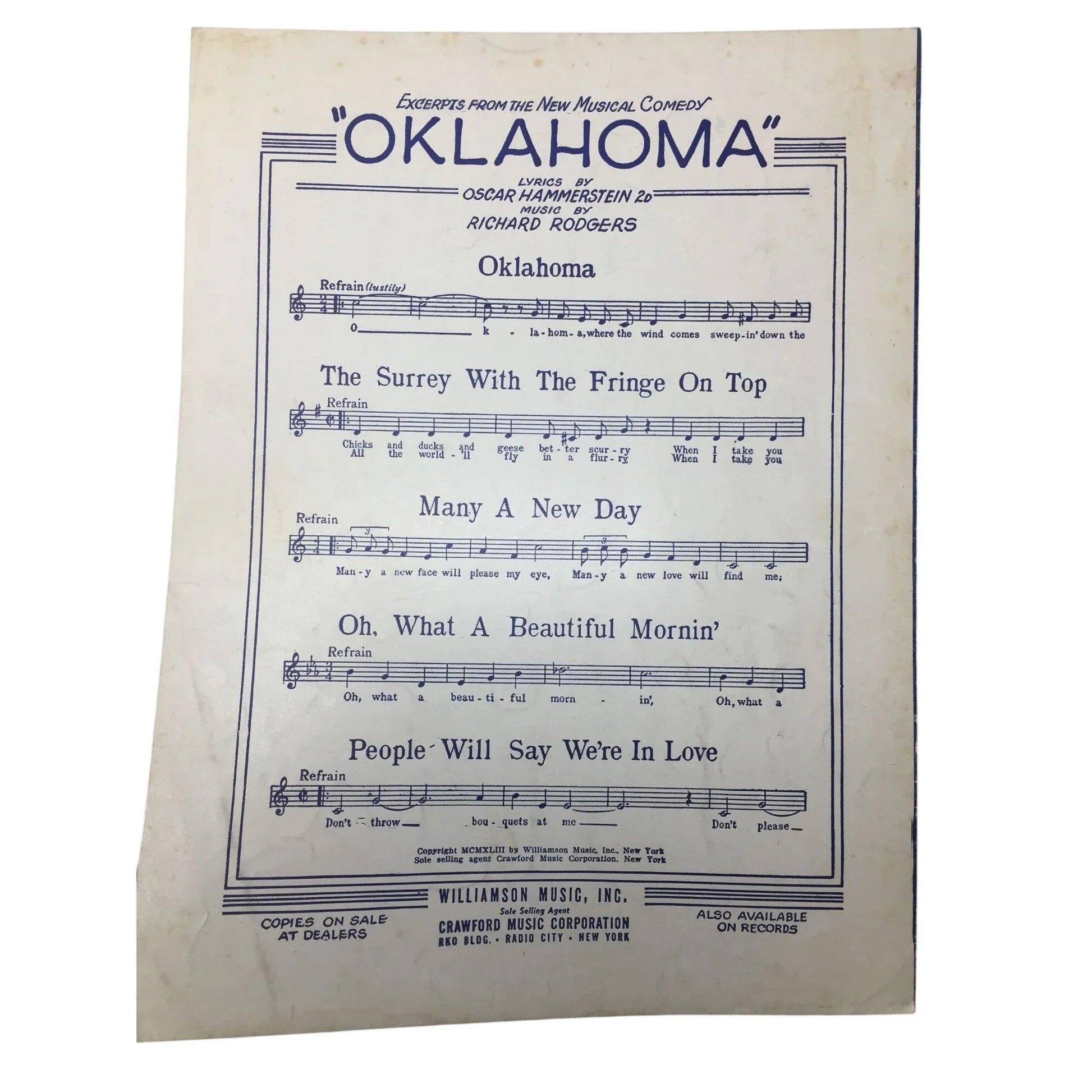 ''I'LL BE SEEING YOU'' By Irving Kahal and Sammy Fain - A+ Stuff - SHEET MUSIC - A+ Stuff