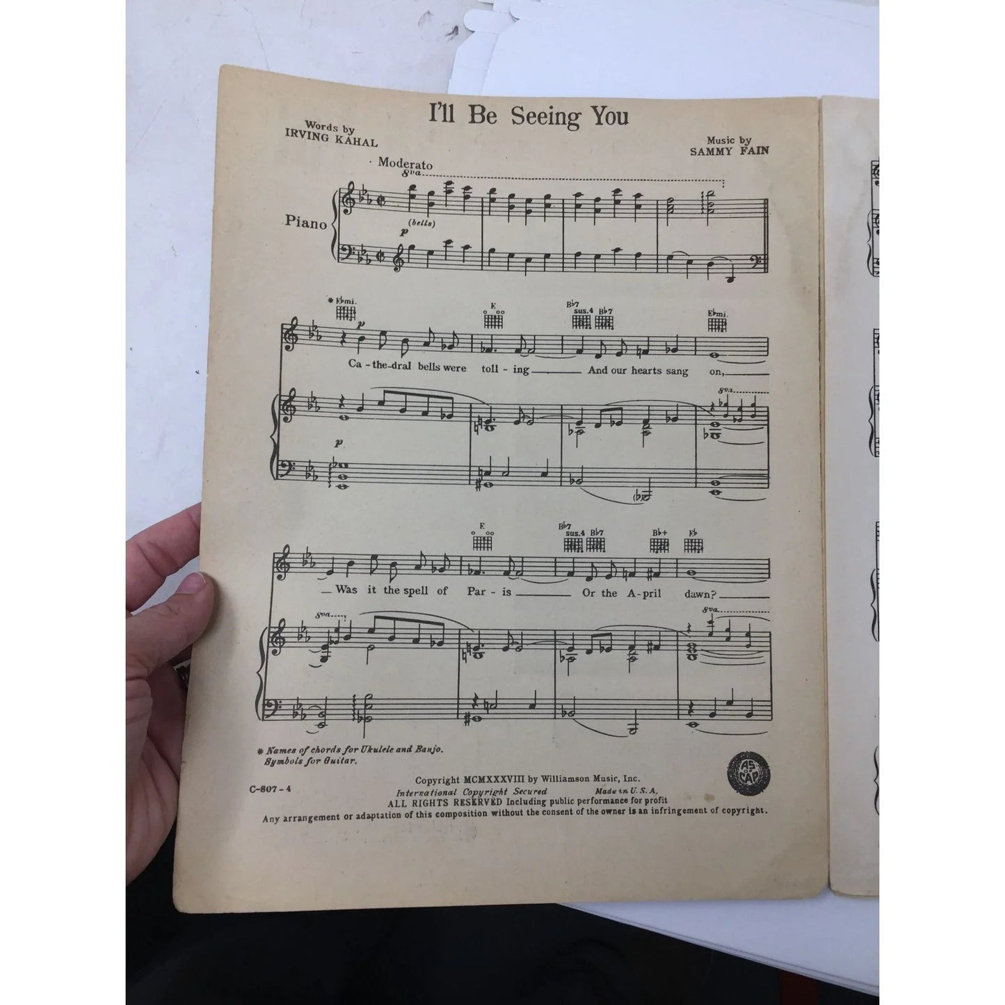 ''I'll Be Seeing You'' by Irving Kahal and Sammy Fain Sheet Music - A+ Stuff - SHEET MUSIC - A+ Stuff