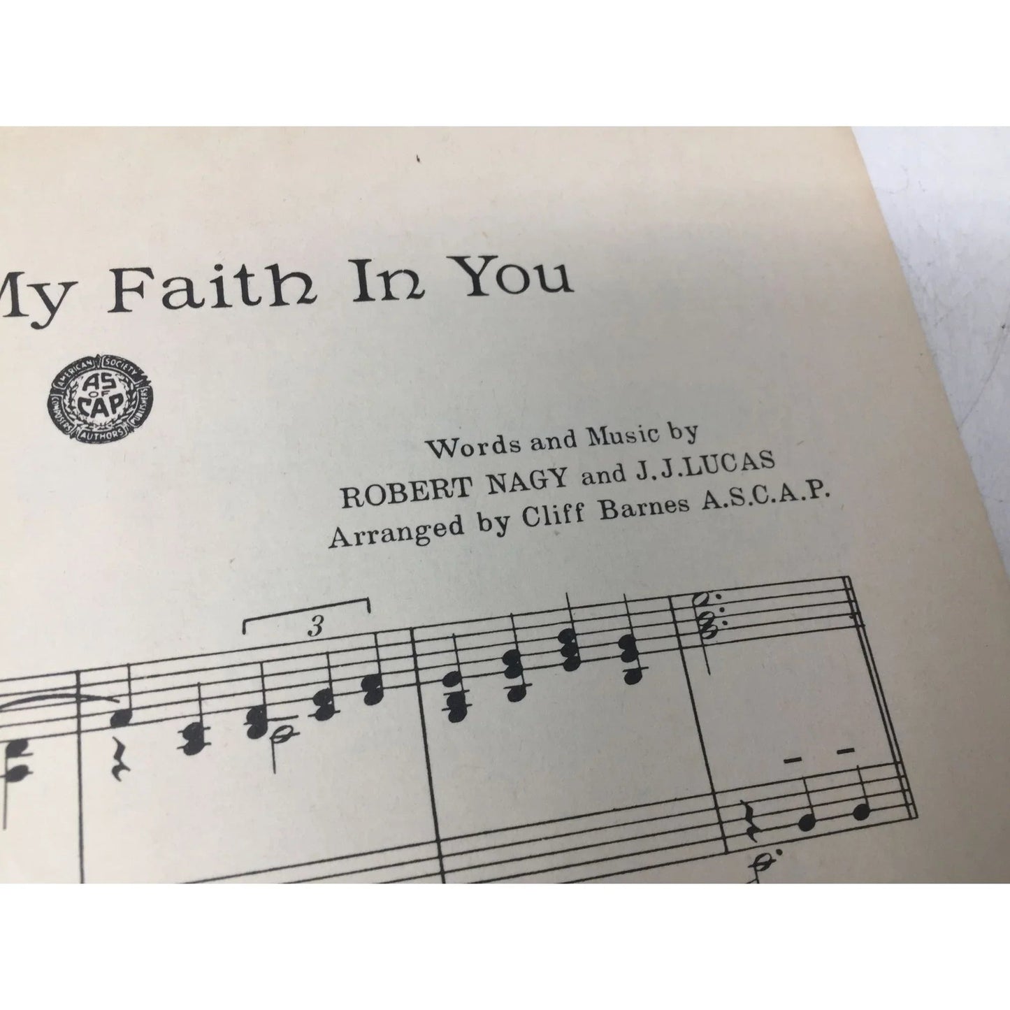 ''I'll Keep My Faith in You'' by Robert Nagy and J J Lucas - A+ Stuff - SHEET MUSIC - A+ Stuff