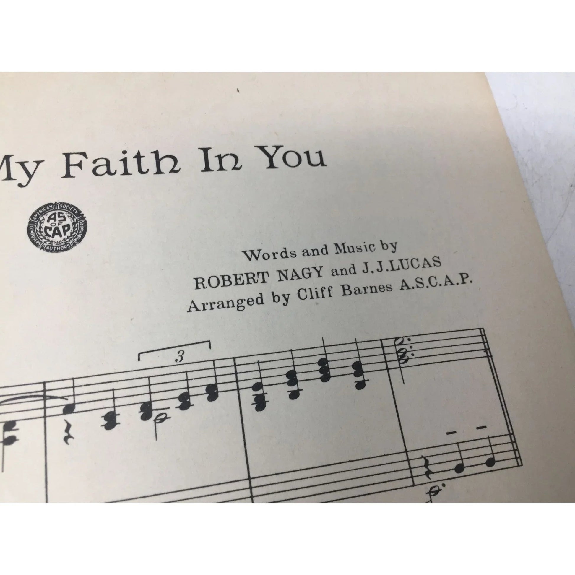 ''I'll Keep My Faith in You'' by Robert Nagy and J J Lucas - A+ Stuff - SHEET MUSIC - A+ Stuff