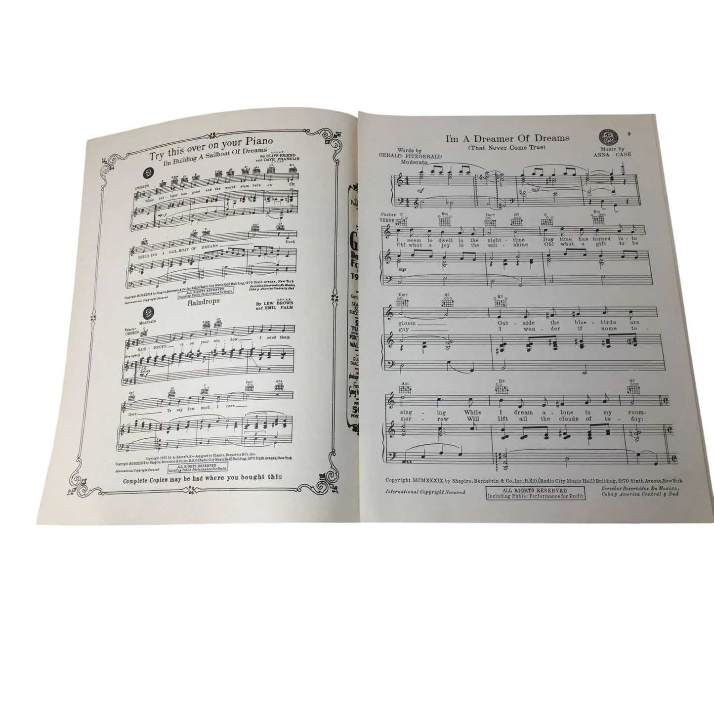 ''I'm a Dreamer of Dreams (That never come true)'' Sheet Music - A+ Stuff - SHEET MUSIC - A+ Stuff