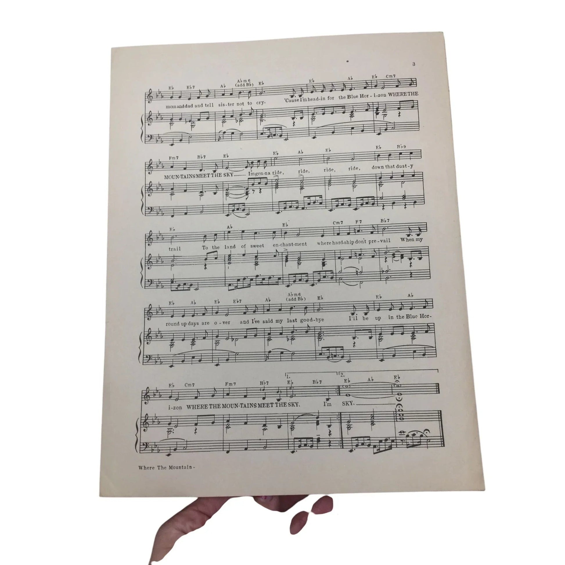 ''(I'm Headin' For the Blue Horizon) Where The Mountains Meet the Sky'' - A+ Stuff - SHEET MUSIC - A+ Stuff