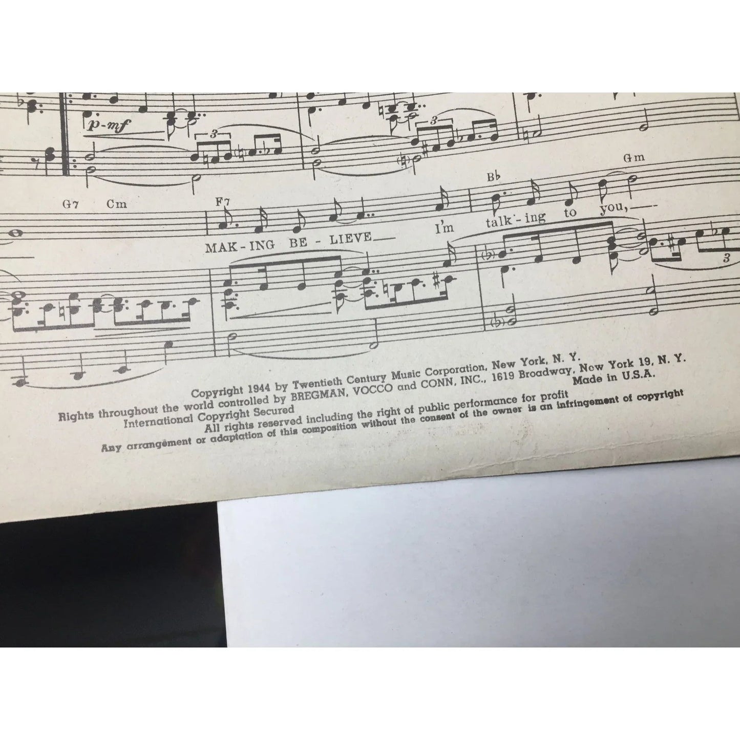 "I'm Making Believe" Vintage Piano Sheet Music - A+ Stuff - SHEET MUSIC - A+ Stuff
