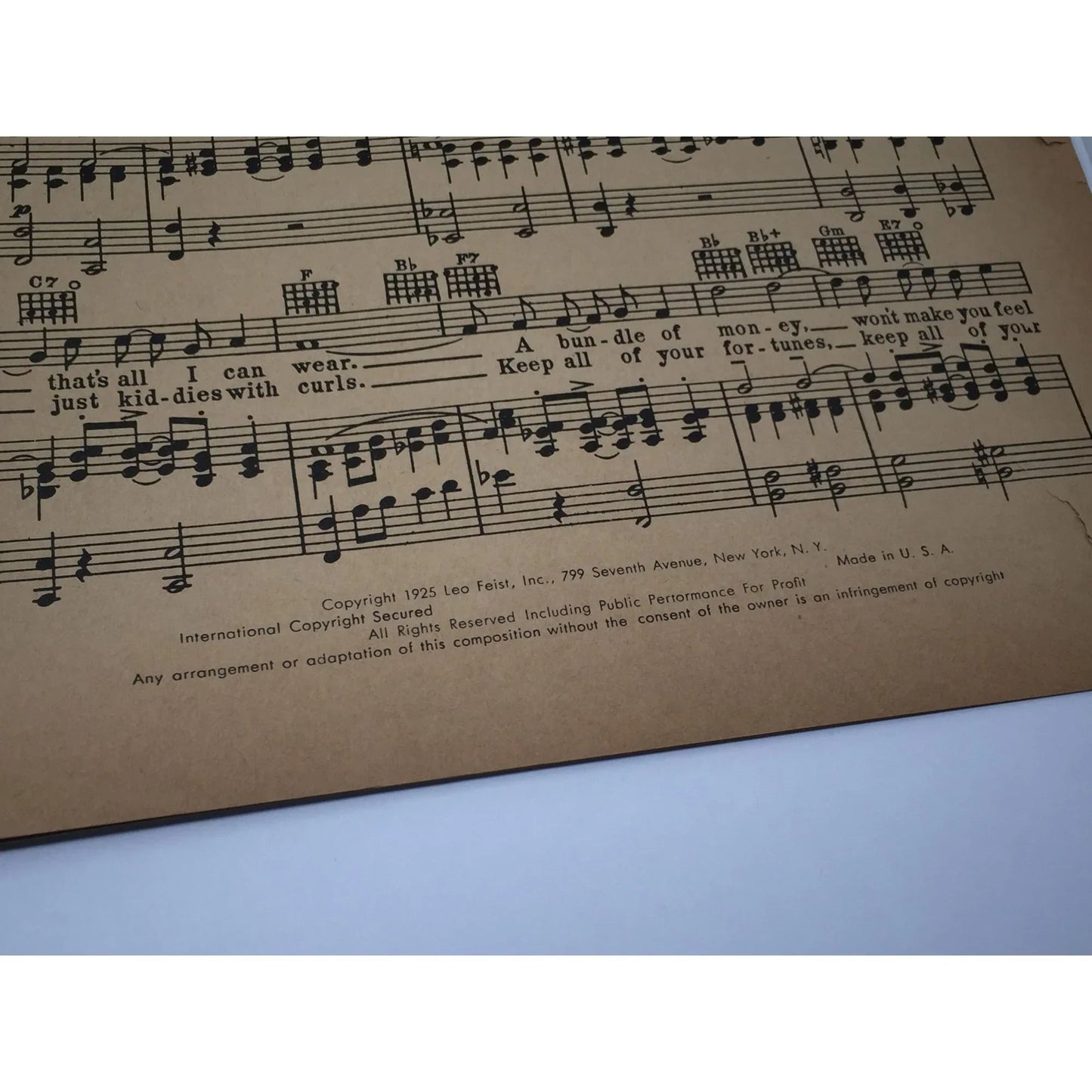 ''I'm Sitting on Top of the World'' Vintage Sheet Music - Leo Feist inc - SHEET MUSIC - A+ Stuff
