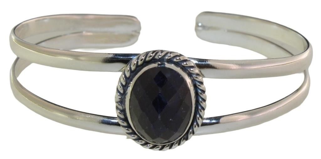 12 Carat Cabochon Sapphire Cuff Bracelet