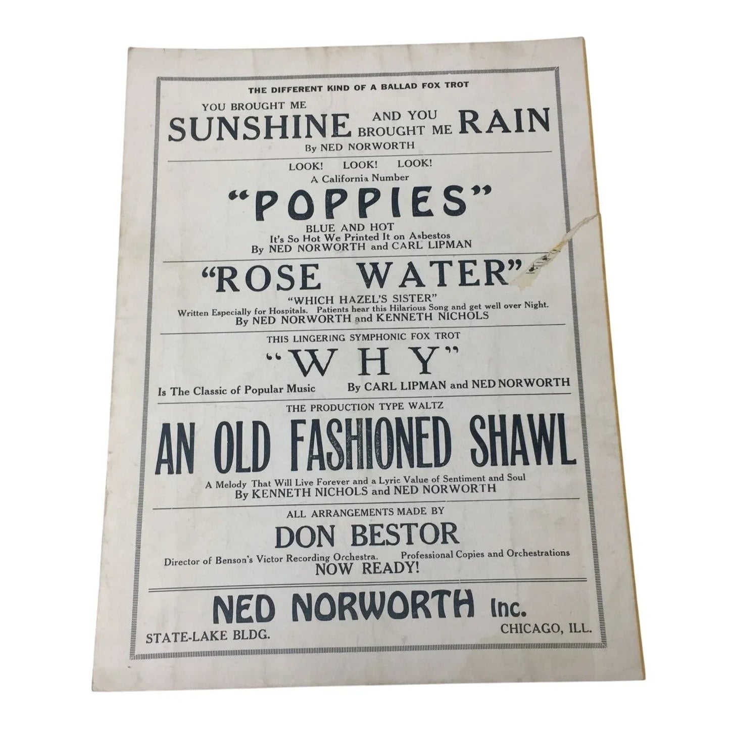 ''IN A COVERED WAGON WITH YOU'' SHEET MUSIC BOOK - A+ Stuff - SHEET MUSIC - A+ Stuff