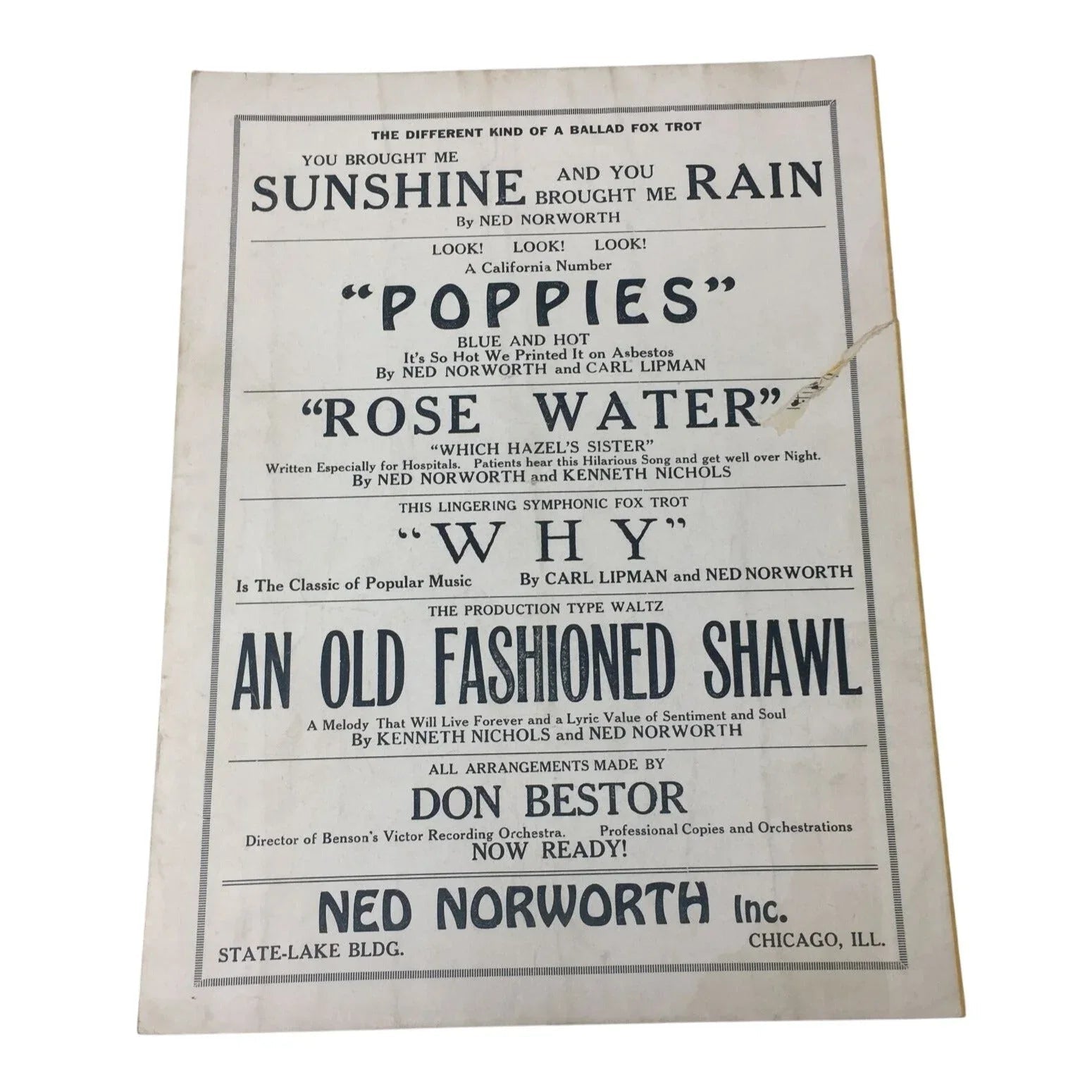 ''IN A COVERED WAGON WITH YOU'' SHEET MUSIC BOOK - A+ Stuff - SHEET MUSIC - A+ Stuff