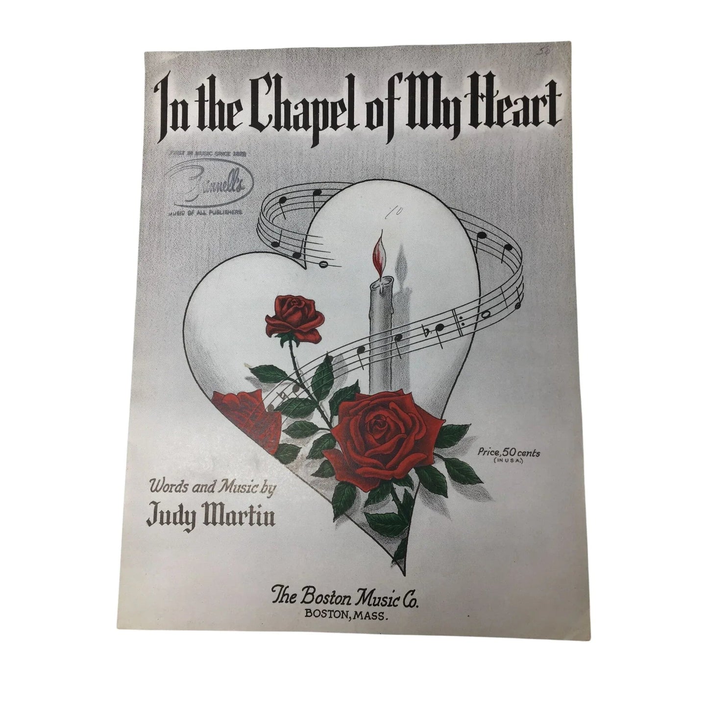 ''In The Chapel of my Heart'' Vintage 1954 sheet music - the Boston music co - sheet music - A+ Stuff