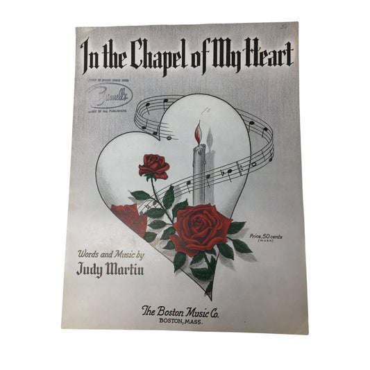 ''In The Chapel of my Heart'' Vintage 1954 sheet music - the Boston music co - sheet music - A+ Stuff