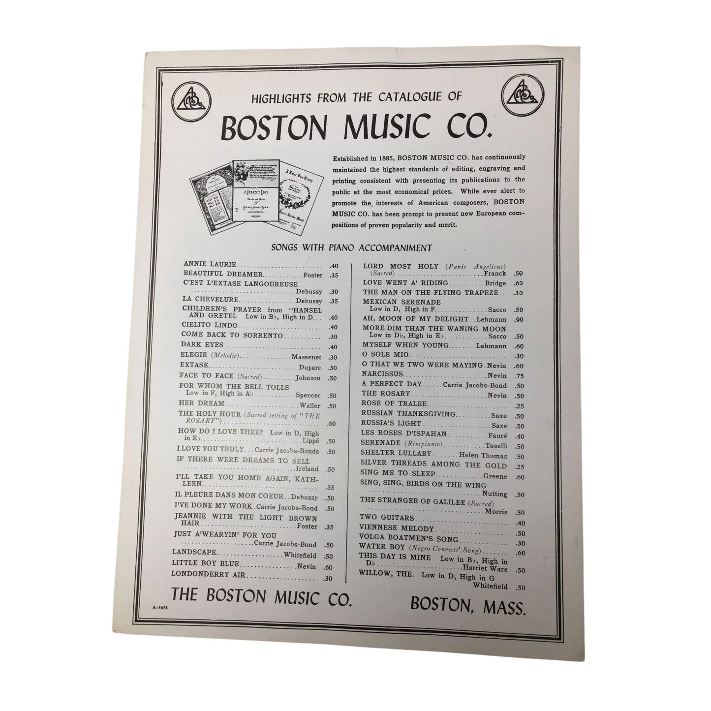''In The Chapel of my Heart'' Vintage 1954 sheet music - the Boston music co - sheet music - A+ Stuff