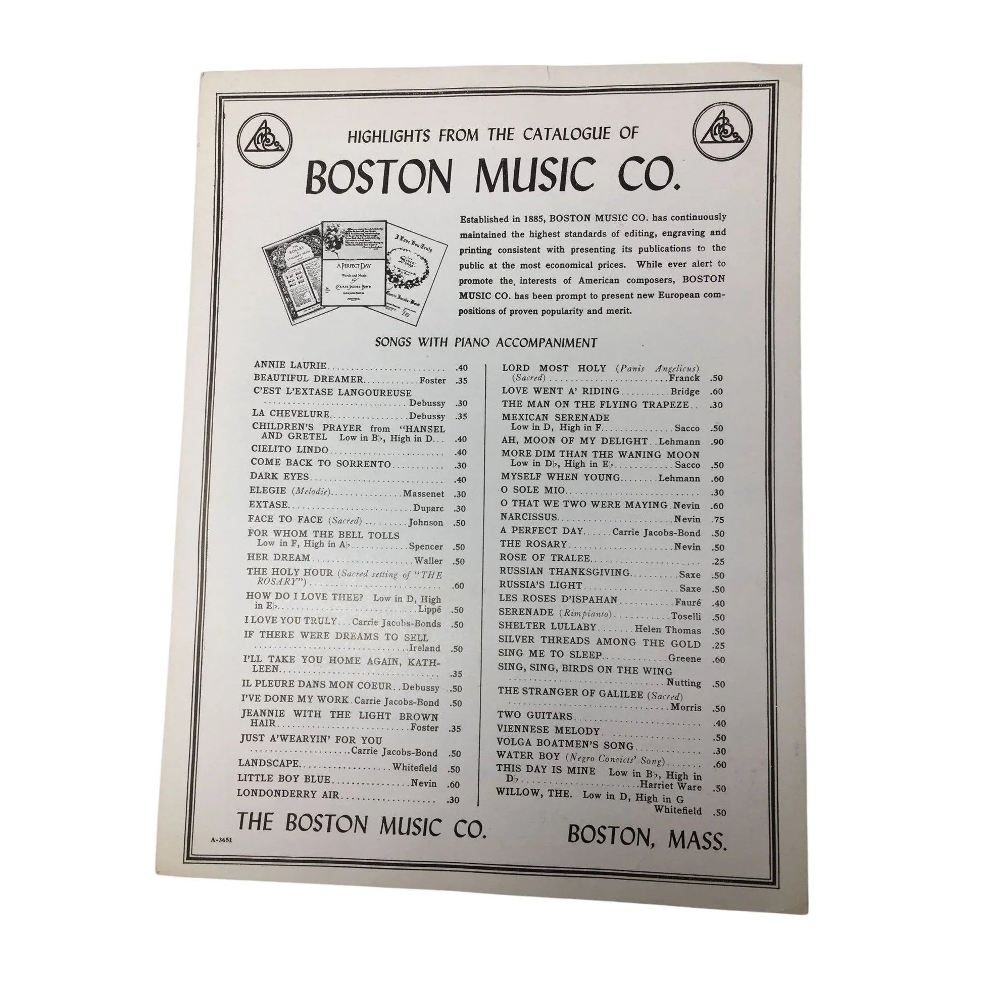 ''In The Chapel of my Heart'' Vintage 1954 sheet music - the Boston music co - sheet music - A+ Stuff