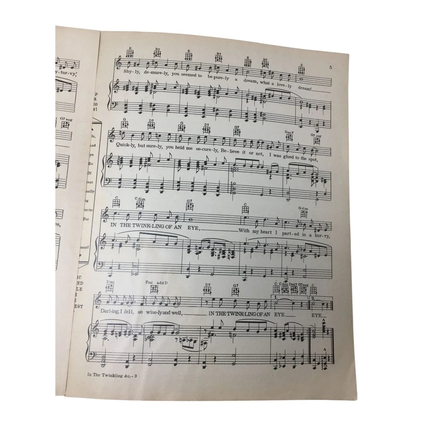 ''IN THE TWINKLING OF AN EYE'' SHEET MUSIC - A+ Stuff - SHEET MUSIC - A+ Stuff